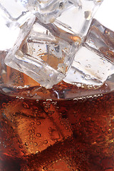 Image showing cola drink with ice cubes texture