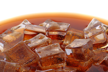 Image showing cola drink with ice cubes texture