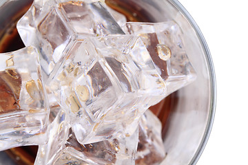 Image showing cola drink with ice cubes texture