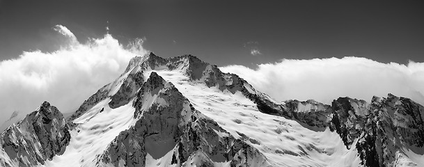 Image showing Black and white mountain panorama