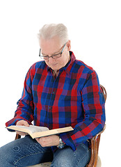 Image showing Senior man studding the bible.