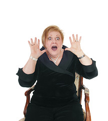 Image showing Screaming senior woman.