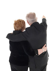 Image showing Senior couple standing from back.