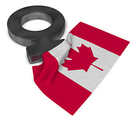 Image showing female symbol and flag of canada - 3d rendering