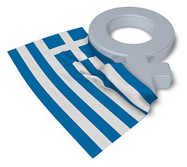 Image showing female symbol and flag of greece - 3d rendering