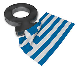 Image showing female symbol and flag of greece - 3d rendering