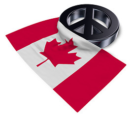 Image showing peace symbol and flag of canada - 3d rendering