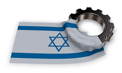 Image showing gear wheel and flag of israel - 3d rendering