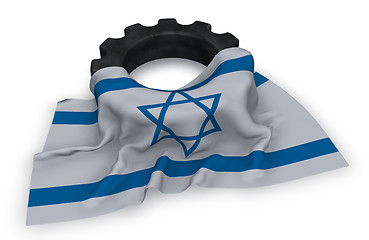Image showing gear wheel and flag of israel - 3d rendering