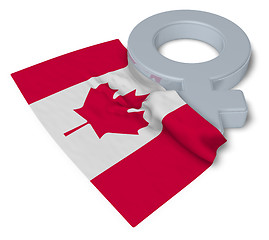 Image showing female symbol and flag of canada - 3d rendering