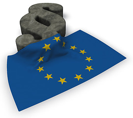 Image showing paragraph symbol and flag of the european union - 3d rendering