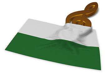 Image showing clef symbol and saxon flag - 3d rendering