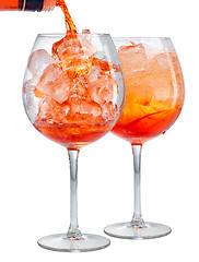 Image showing two glasses of aperol spritz cocktail