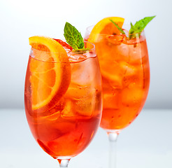 Image showing two glasses of aperol spritz cocktail