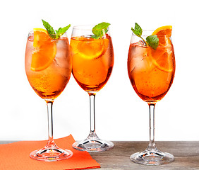Image showing glasses of aperol spritz cocktail
