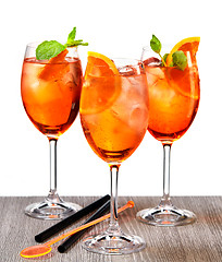 Image showing glasses of aperol spritz cocktail