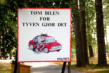 Image showing Norwegian sign