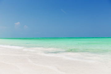 Image showing sea and sky on exotic tropical beach