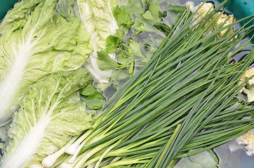 Image showing Fresh vegetables in a basin