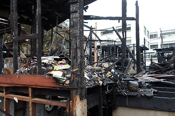 Image showing Deserted building after a fire