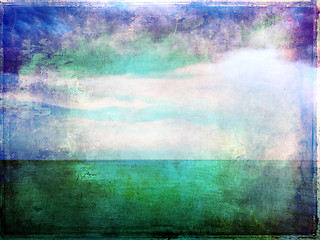 Image showing Abstract vibrant image of sea and sky