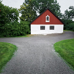 Image showing Road leading to an old country house