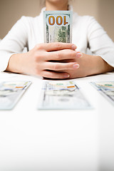 Image showing Woman hands holding money