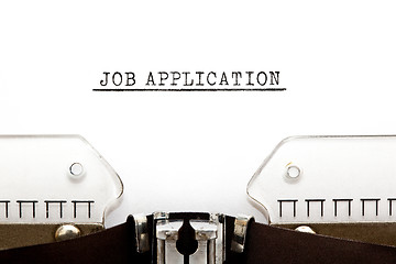 Image showing Job Application On Typewriter