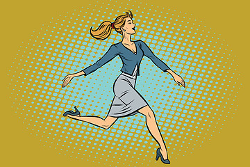 Image showing Beautiful businesswoman elegantly runs