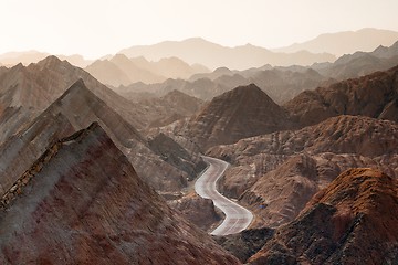 Image showing Large colorful mountains in China