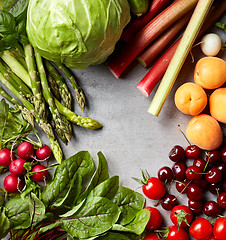 Image showing various fresh vegetables and fruits