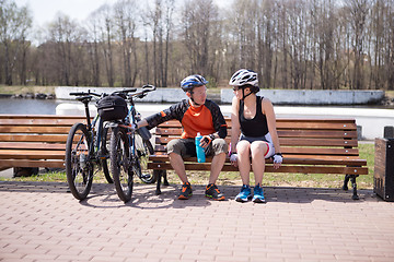 Image showing Man with woman on bench