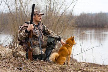 Image showing hunter on the shore