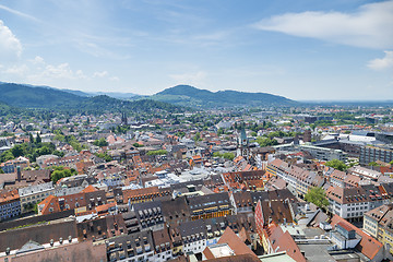 Image showing an aerial view over Freiburg