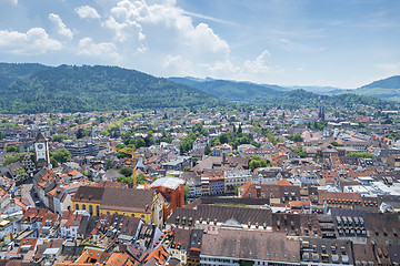 Image showing an aerial view over Freiburg