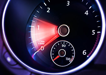 Image showing tachometer of car