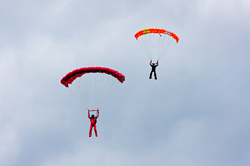 Image showing two parachutists