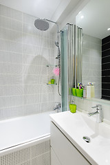 Image showing Modern luxury white bathroom interior