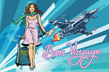 Image showing Bon voyage space travel, space tourism