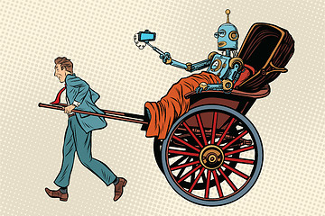 Image showing People rickshaw ride robot