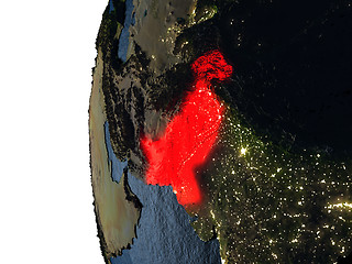 Image showing Sunset over Pakistan from space