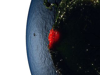 Image showing Sunset over Ecuador from space