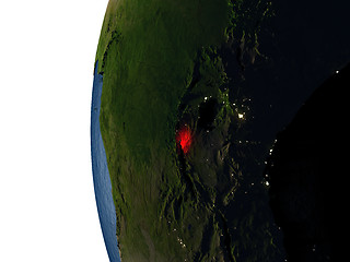 Image showing Sunset over Burundi from space