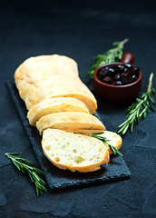 Image showing bread with olives