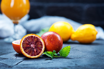 Image showing orange juice and orange