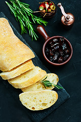 Image showing bread with olives