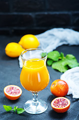 Image showing orange juice and orange