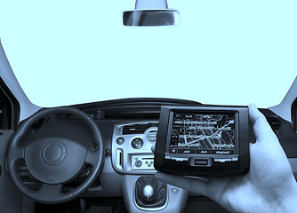 Image showing GPS in a man hand