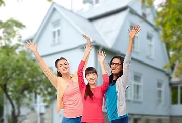 Image showing international group of happy smiling women