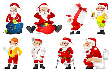 Image showing Vector set for christmas with Santa Claus.